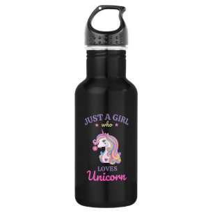 Botella De Agua Kawaii Rainbow Unicornio mágico colorido