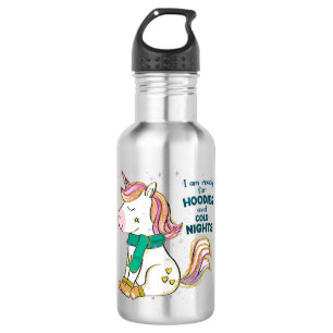 Botella De Agua Kawaii Unicorn Invierno y frutos secos