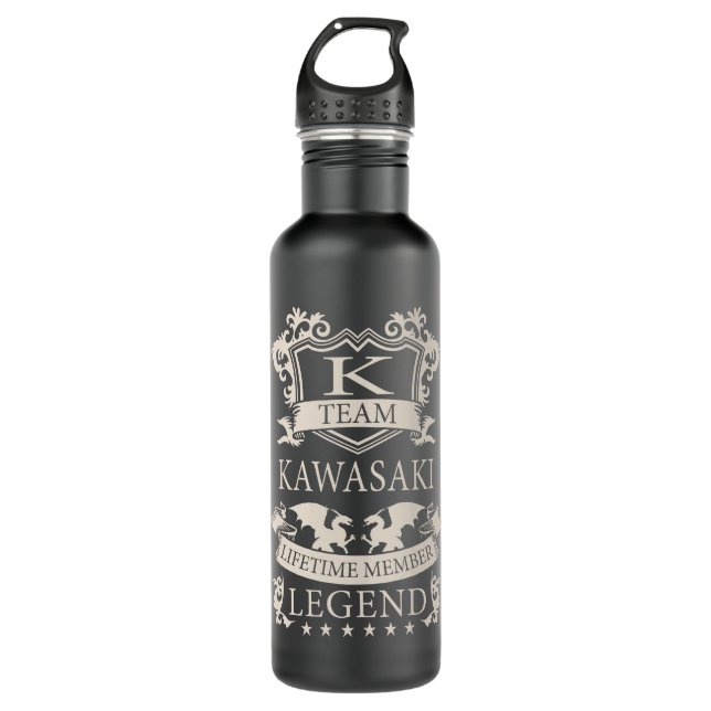 Botella De Agua KAWASAKI Apellidos, escudo de apellido KAWASAKI (Anverso)
