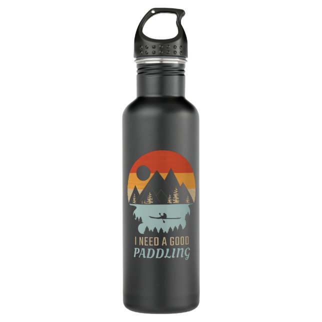 Botella De Agua Kayak Mountains Retro (Anverso)