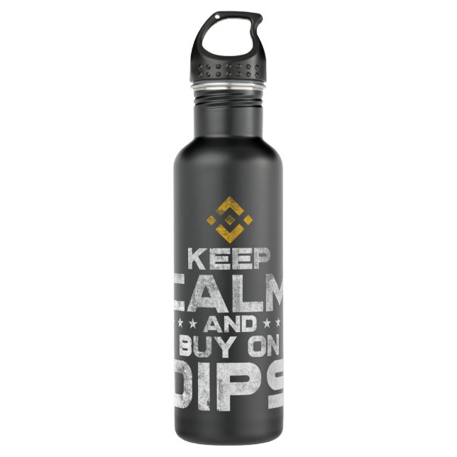 Botella De Agua Keep calm and buy on dips binance Coin To The Moon (Anverso)