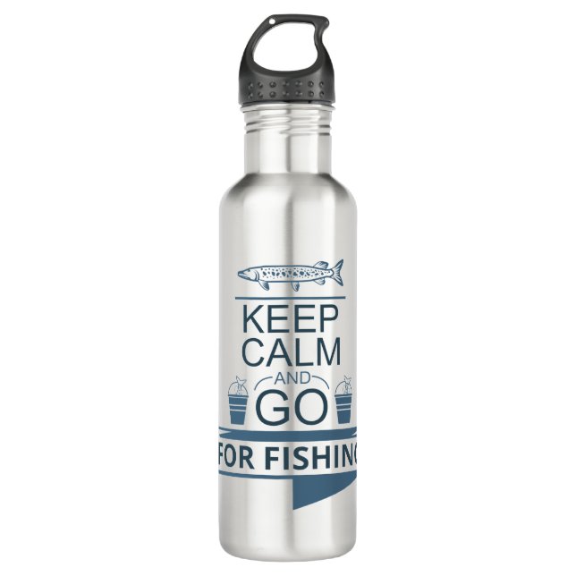 Botella De Agua Keep calm and go for fishing (Anverso)