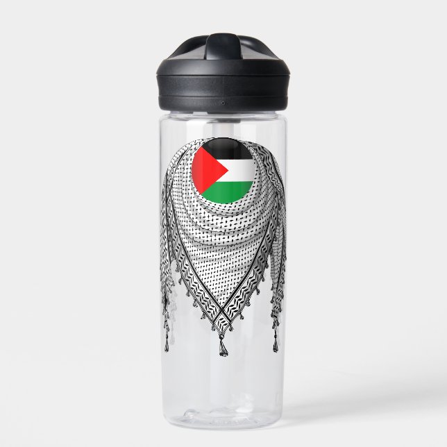 Botella De Agua Keffiyeh palestino Scarf tejido tradicional (Delante)