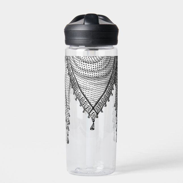 Botella De Agua Keffiyeh palestino Scarf tejido tradicional (Delante)