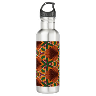 Botella De Agua Kente Geometrics Kwanza Afrocéntrico