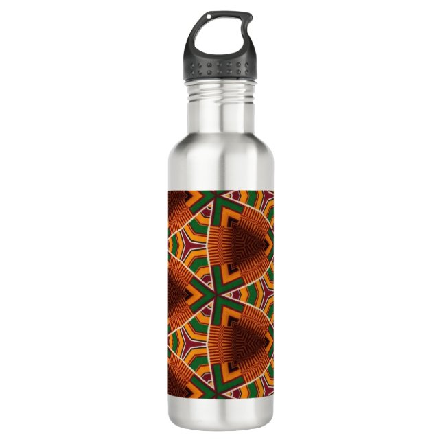 Botella De Agua Kente Geometrics Kwanza Afrocéntrico (Anverso)