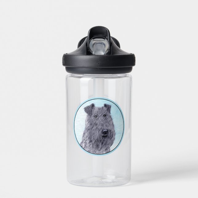 Botella De Agua Kerry Blue Terrier Pintura Cute Original Perro Art (Delante)