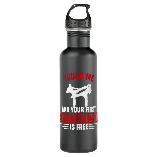 Botella De Agua Kickboxing Kickboxer Martial Arts Boxer Sparring (Anverso)
