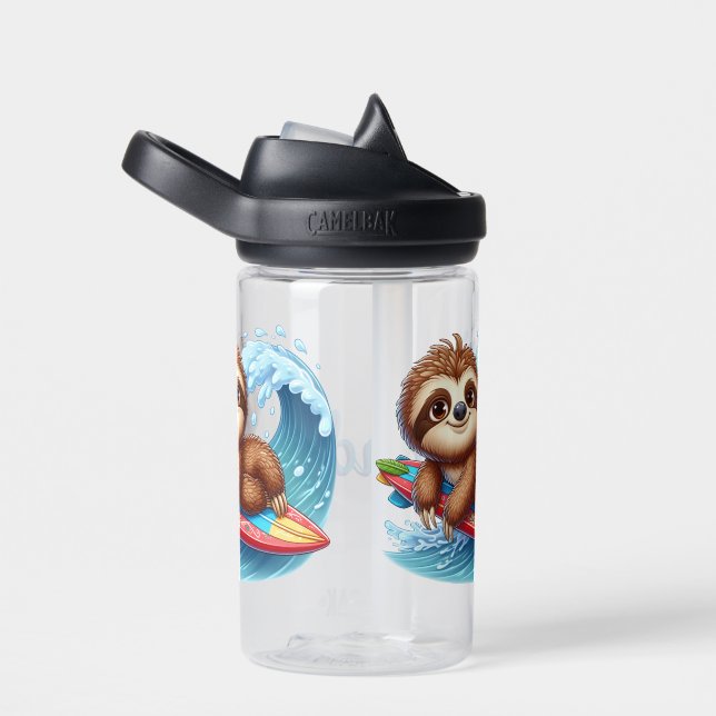 Botella De Agua Kid Personalize Sloth Surfer  (Derecha)
