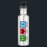 Botella De Agua Kinesiólogo Paz Amor Kinesiología<br><div class="desc">Paz Amor Kinesiología. Un lindo regalo kinesiólogo para la persona que trabaja en una oficina o práctica de kinesiología humana. Pídelos ahora para su centro.</div>