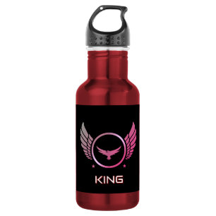 Botella De Agua KING Texto Pluma Anillo Emblema Vajilla Real
