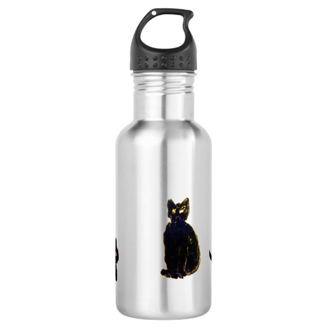 Botella De Agua Kitty Art Cute Gatos Negros (Anverso)