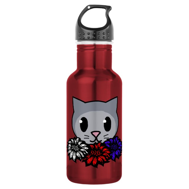 Botella De Agua Kitty & Flowers para niños (Anverso)