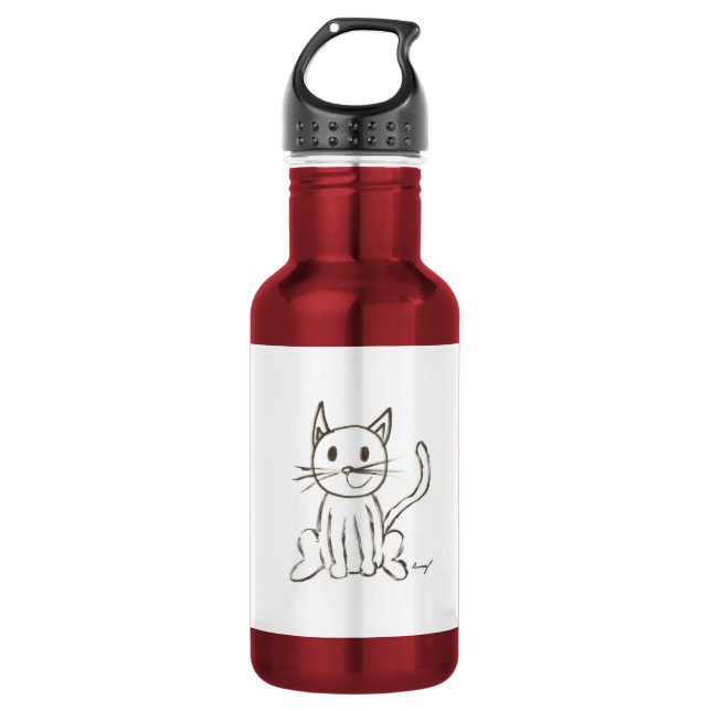 Botella De Agua Kitty pintado (Anverso)