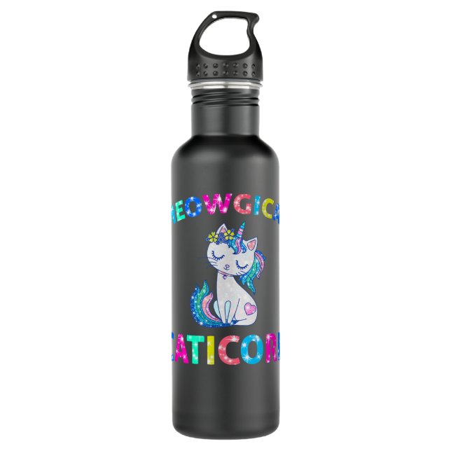 Botella De Agua Kittycorn de gato de unicornio meowgical 2157 (Anverso)