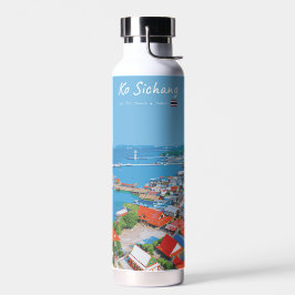 Botella De Agua Ko Sichang, Tailandia - Vista vibrante del puerto