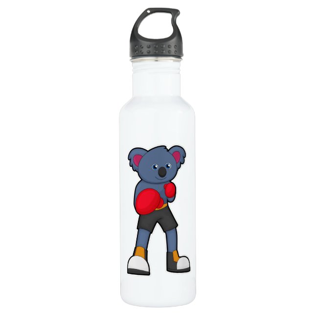 Botella De Agua Koala en boxeo con guantes de boxeo (Anverso)