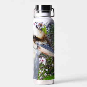 Botella De Agua Kookaburra Junto al árbol de flores,