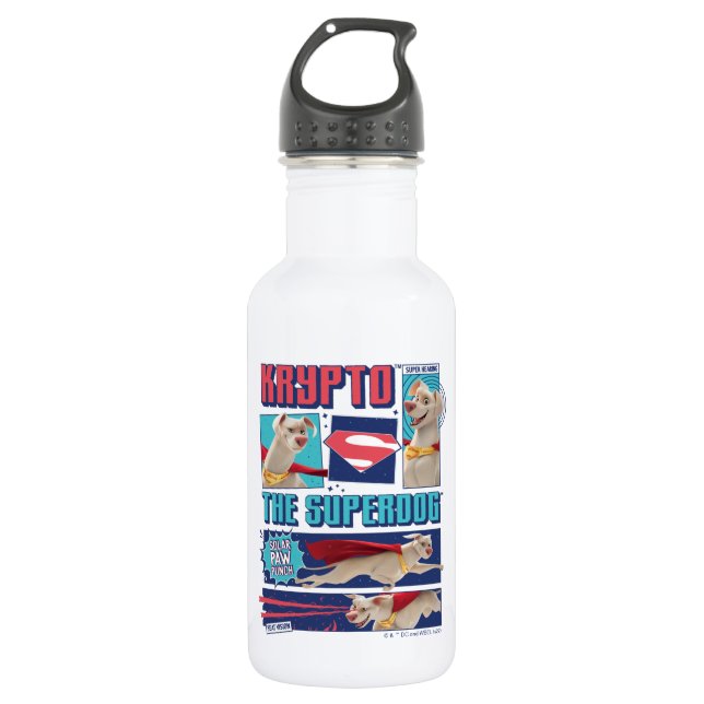 Botella De Agua Krypto Los Paneles De Cómic De Superperros (Anverso)