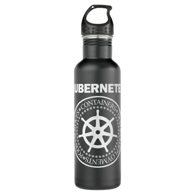Botella De Agua Kubernetes devops programador de contenedores (Anverso)