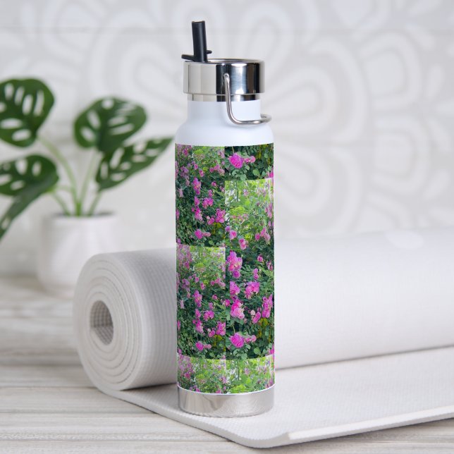 Botella De Agua l Patrón de flores coloridas (Yoga)