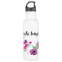 La acuarela de la dama de honor florece el agua