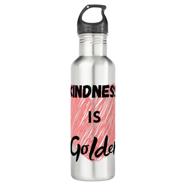 Botella De Agua La amabilidad es un tumblador térmico dorado (Anverso)