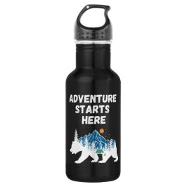 Botella De Agua La aventura comienza aquí con el campamento de la 