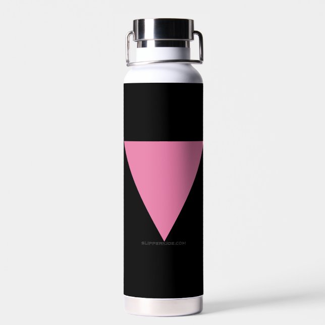 Botella De Agua La bandera del triángulo rosa de SlipperyJoe's sím (Atrás)