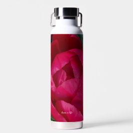Botella De Agua La bella y floreciente Peonia Roja