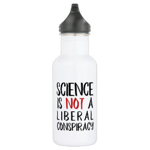 Botella De Agua La ciencia no es un negro y un rojo liberales de