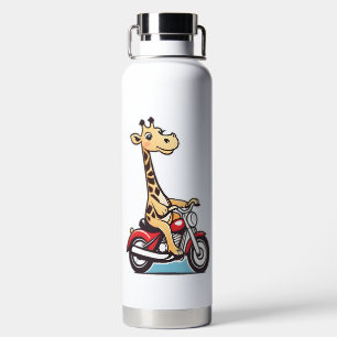 Botella De Agua La Divertida Giraffe Personalizado En Motocicleta,