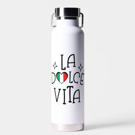 Botella De Agua La Dolce Vita Cute Italian Flag Heart