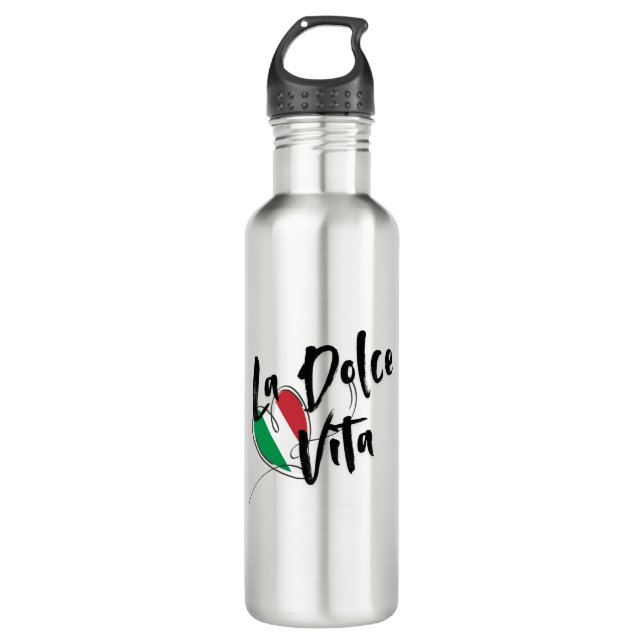 BOTELLA DE AGUA LA DOLCE VITA ,THE ITALIAN SWEET LIFE (Anverso)