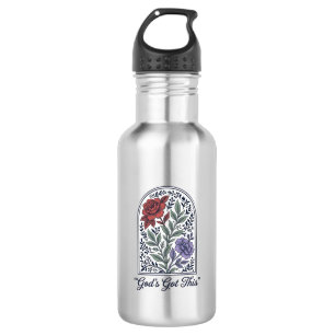 Botella De Agua La Fe Floral Vintage de Dios Tiene Esto