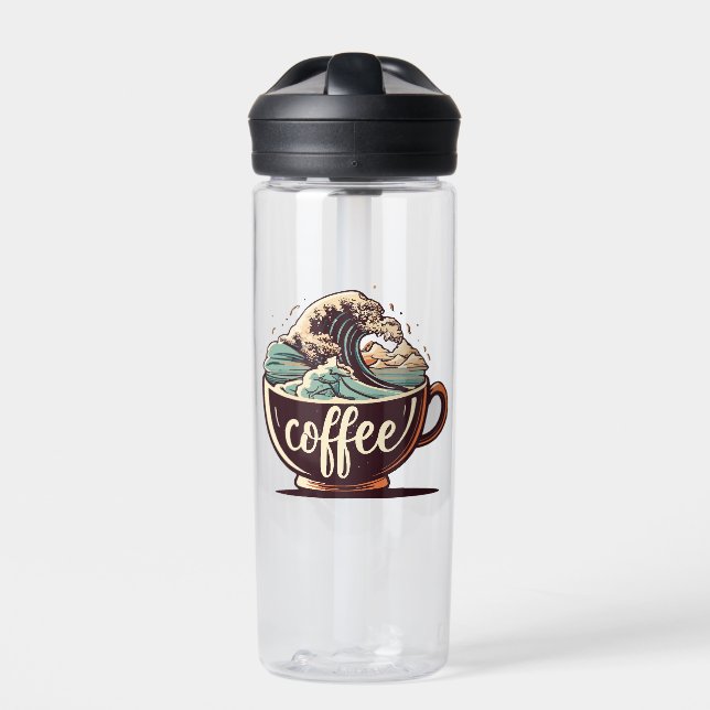 Botella De Agua La Gran Ola De Café (Delante)