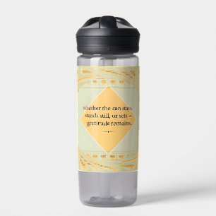 Botella De Agua La gratitud permanece: Día o noche agradecido