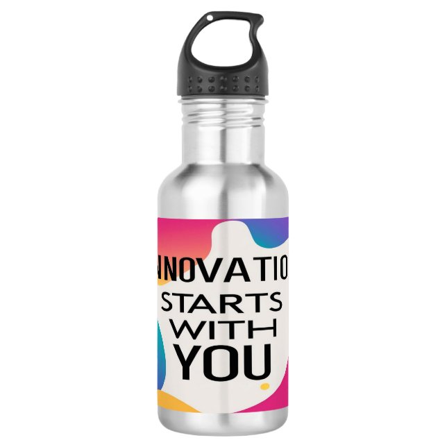 Botella de agua La innovación comienza contigo (Anverso)