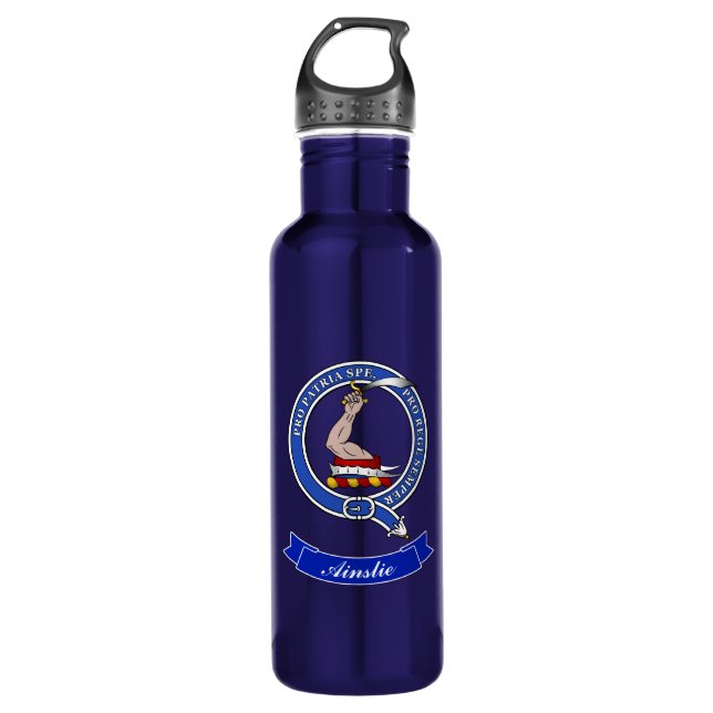 Botella De Agua La insignia de clan de Ainslie personalizada (Anverso)
