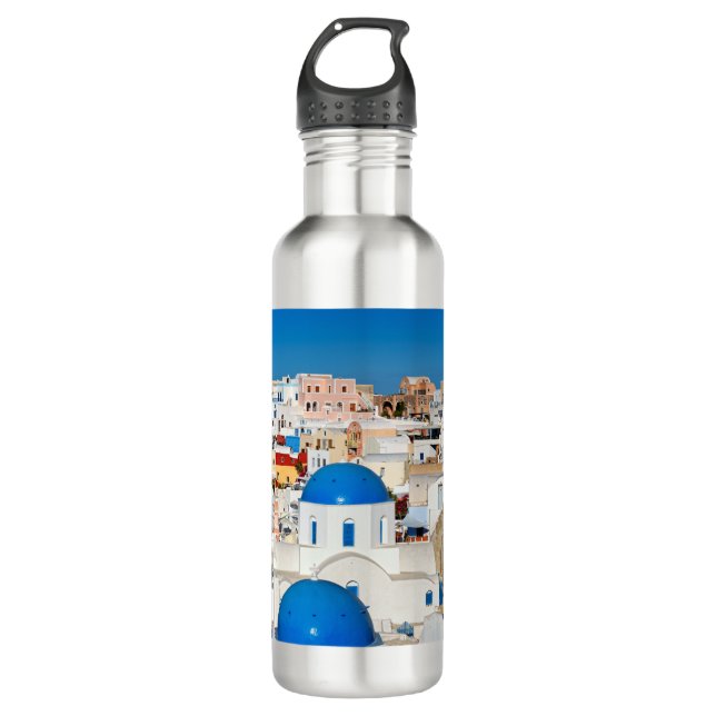 Botella De Agua La maravillosa Oia en Santorini, Grecia (Anverso)