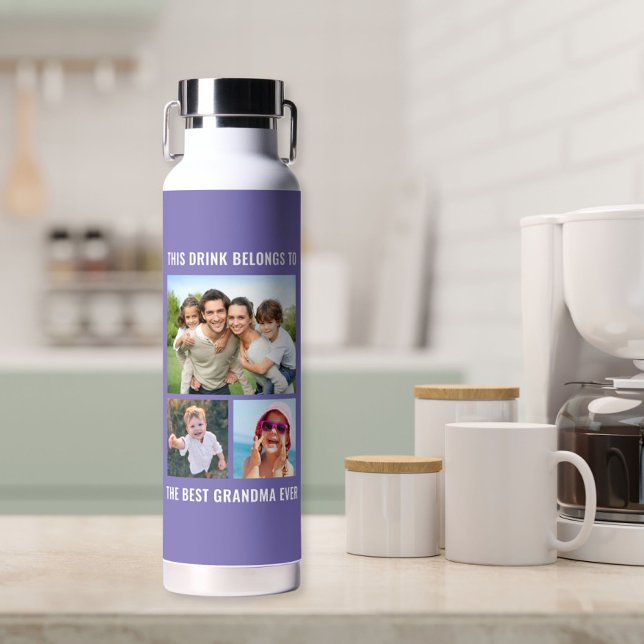 Botella De Agua La mejor abuela jamás 3 foto morada (Subido por el creador)