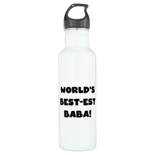 Botella De Agua La mejor baba del mundo del texto negro