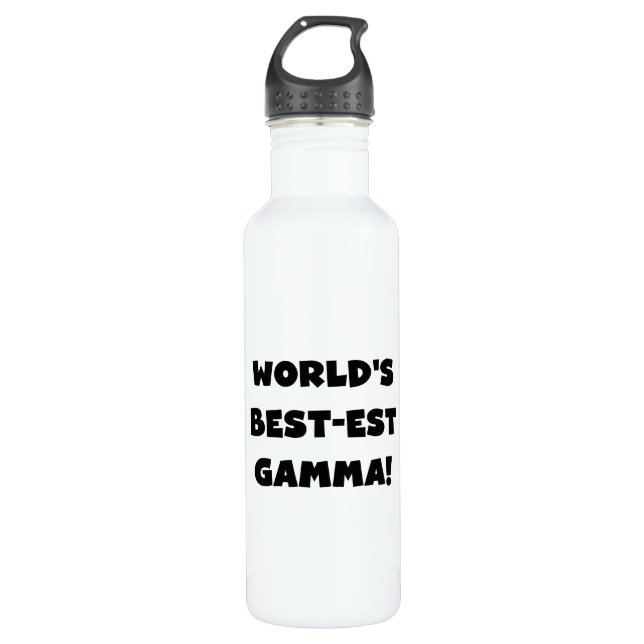 Botella De Agua La mejor gamma del mundo del texto negro (Anverso)