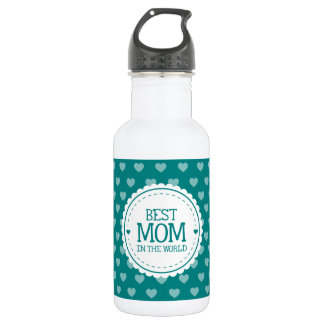 Botella De Agua La mejor madre del mundo: Corazones verdes Verde a
