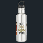 Botella De Agua La mejor madre del perro que alguna vez fue dueña<br><div class="desc">La mejor madre del perro Mascota dueña de 2 fotos botella de agua de acero inoxidable. Diseño moderno y simple con el texto "Mejor mamá de perro de todos los tiempos" y un espacio para 2 fotos mascotas. Es un regalo único y atento para tu madre, que es dueña de...</div>