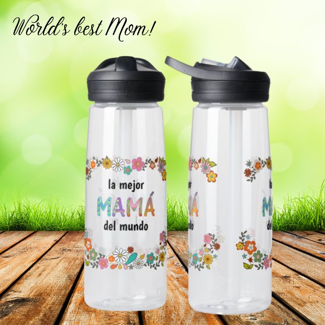Botella De Agua La mejor Mamá del mundo Fun Whimsy Letters (Subido por el creador)