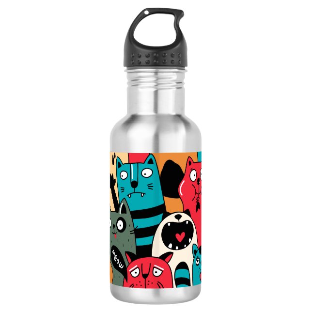 Botella De Agua La multitud de gatos (Anverso)