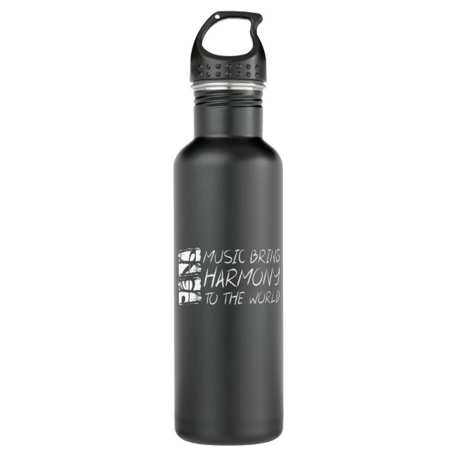 Botella De Agua La Música Trae Armonía Al Mundo (Anverso)