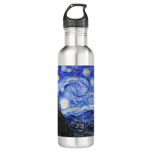 Botella De Agua La noche estrellada de Van Gogh (Anverso)