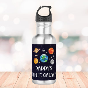 Botella De Agua La pequeña galaxia divertida de papá cita espacial